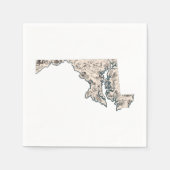 Antiek overzicht van de Afbeeldingen van Maryland Servetten (Voorkant)