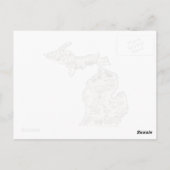 Antiek overzicht van de  Afbeeldingen van Michigan Briefkaart (Achterkant)