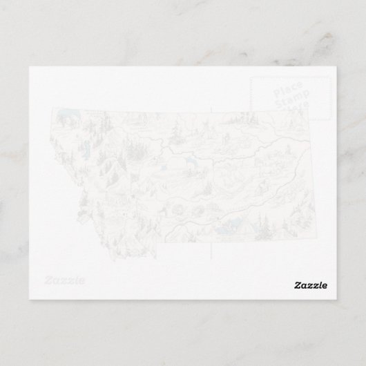 Antiek overzicht van de  Afbeeldingen van Montana Briefkaart (Achterkant)