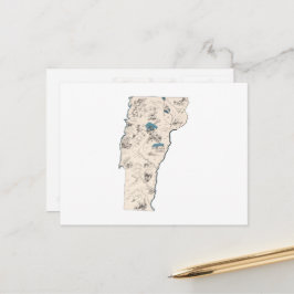 Antiek overzicht van de Afbeeldingen van Vermont Briefkaart