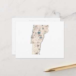 Antiek overzicht van de  Afbeeldingen van Vermont Briefkaart