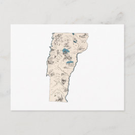 Antiek overzicht van de  Afbeeldingen van Vermont Briefkaart