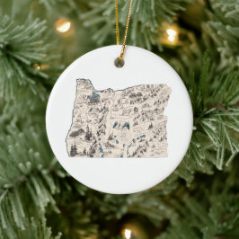 Antiek overzicht van de  kaart van het Afbeelding  Keramisch Ornament