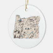 Antiek overzicht van de  kaart van het Afbeelding  Keramisch Ornament (Links)