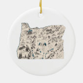 Antiek overzicht van de  kaart van het Afbeelding  Keramisch Ornament (Achterkant)