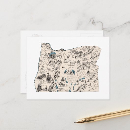 Antiek overzicht van de  staat van de  kaart van h (Voorkant / Achterkant in situ)