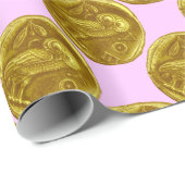 ANTIEK OWL paars Cadeaupapier (Rol Hoek)