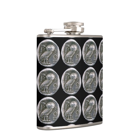 ANTIEK OWL Silver Heupfles (Rechts)