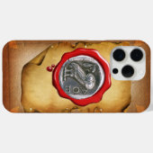 ANTIEK OWL SILVER RED WAX SEAL parchment Case-Mate iPhone Case (Achterkant (horizontaal))
