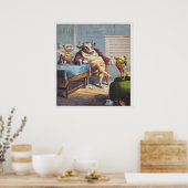 Antiek Ox Dog en Kikker afdrukken Poster (Keuken)