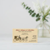 Antiek paard getrokken vervoer |  stijl visitekaartje (Staand voorkant)