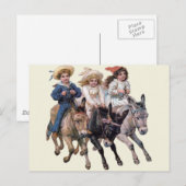 Antiek paard pony kinderen kunst briefkaart (Voorkant / Achterkant)