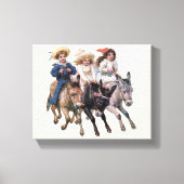 Antiek paard pony kinderen kunst canvas afdruk (Voorkant)