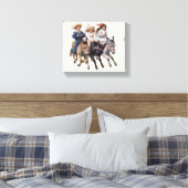 Antiek paard pony kinderen kunst canvas afdruk (Insitu (Slaapkamer))