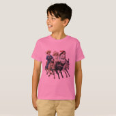 Antiek paard pony kinderen kunst t-shirt (Voorkant volledig)