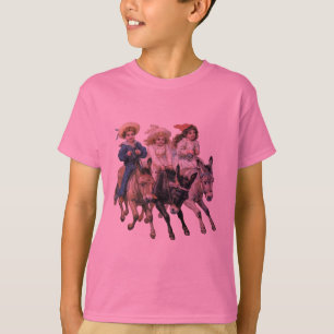 Antiek paard pony kinderen kunst t-shirt