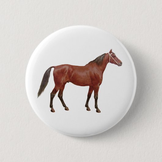 Antiek paarden - Thoroughbred Ronde Button 5,7 Cm (Voorkant)