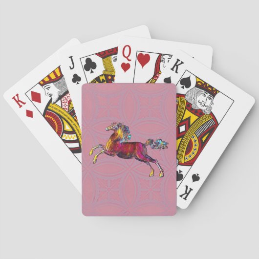 Antiek  paardensportkaarten pokerkaarten (Achterkant)