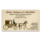 Antiek paardenwagen |  stijl visitekaartje magneet (Voorkant)