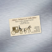 Antiek paardenwagen |  stijl visitekaartje magneet (Voorbeeld)