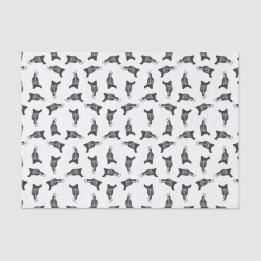 Antiek Paardenzadels, DOUANEGEBIED, KLEUR Tissuepapier (Voorkant)