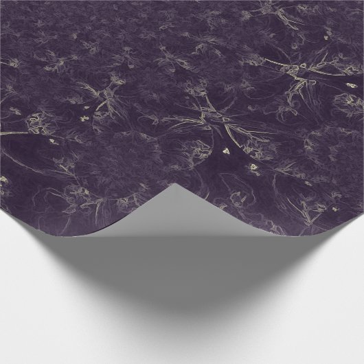 Antiek Paars Abstract Elegant Decoupage Cadeaupapier (Hoek)