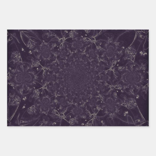  Antiek Paars Abstract Elegant Decoupage Inpakpapier Vel (Voorkant 3)