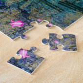  Antiek Paars en Blauwgroen Peacock Legpuzzel (Zijkant)