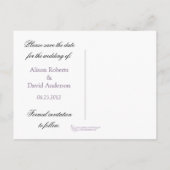 Antiek Paars en zilver slaan de datum op Aankondigingskaart (Achterkant)