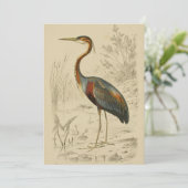 Antiek Paars Heron Travies Edouard Print Feestdagenkaart (Staand voorkant)