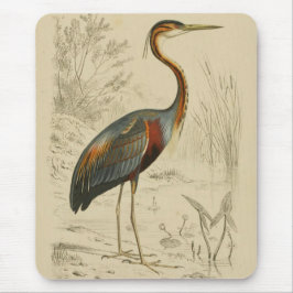Antiek Paars Heron Travies Edouard Print Muismat