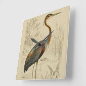 Antiek Paars Heron Travies Edouard Print Vierkante Klok (Hoek)