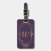 Antiek Paars leder Kijk Bagagelabel (Voorkant verticaal)