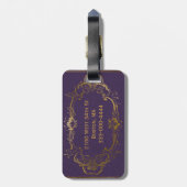 Antiek Paars leder Kijk Bagagelabel (Achterkant verticaal)