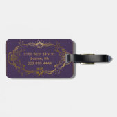 Antiek Paars leder Kijk Bagagelabel (Achterkant horizontaal)