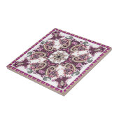 Antiek Paars Plum Blauwgroen Paisley | Tegeltje (Zijkant)