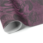 Antiek paars rozenpatroon cadeaupapier (Rol Hoek)
