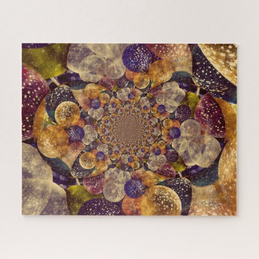 Antiek Paarse Abstracte goudballonnen Legpuzzel (Horizontaal)