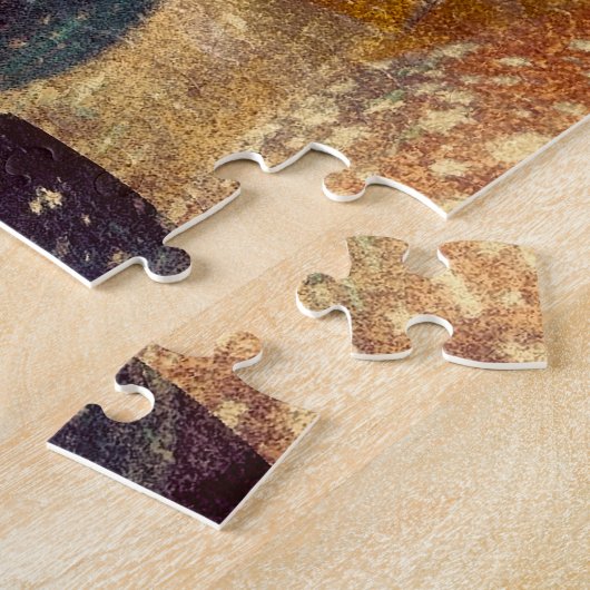  Antiek Paarse Abstracte goudballonnen Legpuzzel (Zijkant)