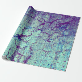  Antiek Paarse Blauwgroen Grunge Textuur Cadeaupapier