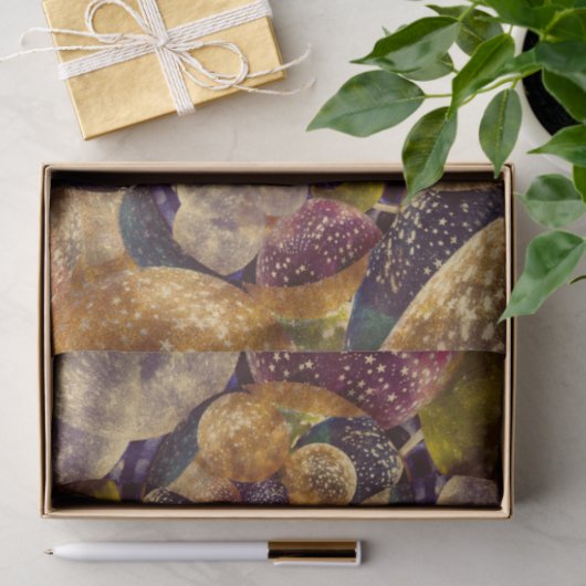  Antiek Paarse goudballonnen Kaleidoscoop Tissuepapier (Geschenk)