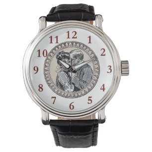 Antiek paarse Romance bruiloft  liefde Horloge