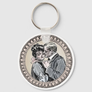 Antiek paarse Romance bruiloft liefde Sleutelhanger