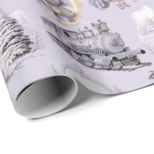 Antiek Paarse Victoriaans kerst inpakpapier (Rol Hoek)