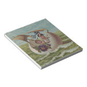 Antiek Paas Kaart Zeileieren Kinderen Notitieblok (Schuin)