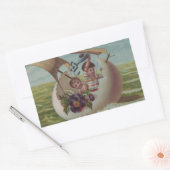 Antiek Paas Kaart Zeileieren Kinderen Rechthoekige Sticker (Envelop)