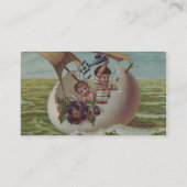 Antiek Paas Kaart Zeileieren Kinderen Visitekaartje (Achterkant)