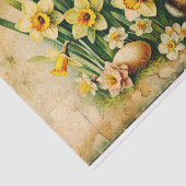 Antiek paashaas & Daffodil Ephemera Decoupage Tissuepapier (Detail)