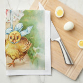 Antiek paaskaart Victoriaans meidenhanddoek Theedoek (Quarter Fold)