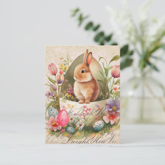 Antiek paaskonijn Briefkaart (Staand voorkant)